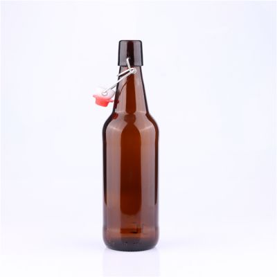 Bulk 500ml Clear glass 16oz swing top beer bottle 