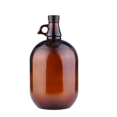 In Stock 4L Big Amber Glass Beer Growler Bottle with Screw Cap 