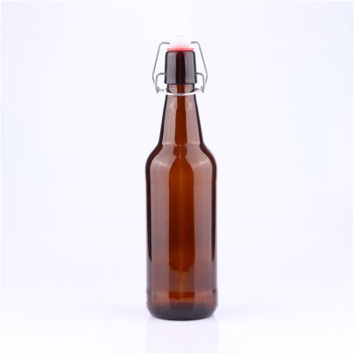 OEM Logo 500 ml 16 oz Beer Glass Drinking Bottle with Swing Top 