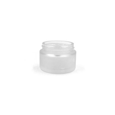 Empty 50ml refillable frosted glass cosmetic jars for lip balms, creams, samples, ointments 
