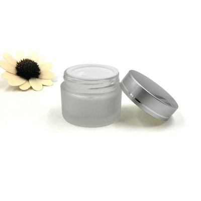 Environmental frosted 30ml glass lotion jar for cosmetic packaging 