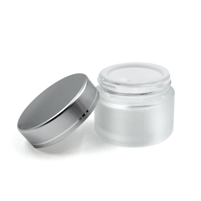 Matte surface handing 50ml frosted glass cosmetic jars 