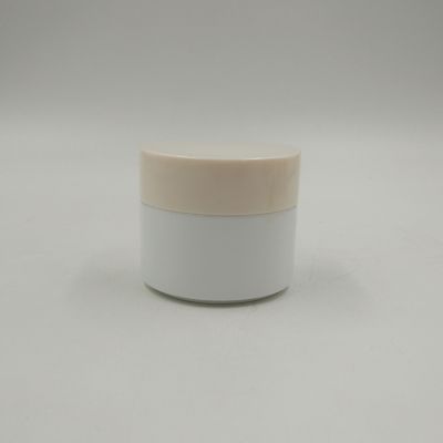 3.5oz 100ml milky white glass cream jar cosmetic with plastic screw lid 