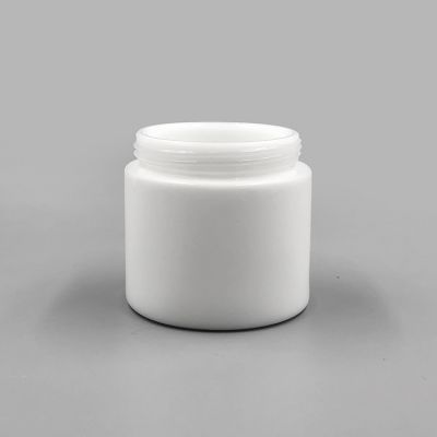 Straight side face mask cream jar 4oz round opal white glass cream jar 