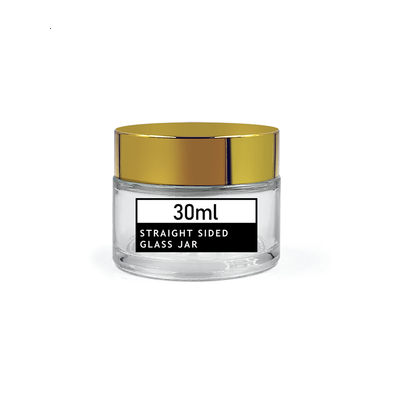 Clear 30g 1oz glass cosmetic jar 