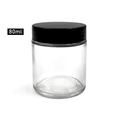 Clear Glass Mask Jar, Luxury big 80ml glass cosmetic bottle jar for face cream