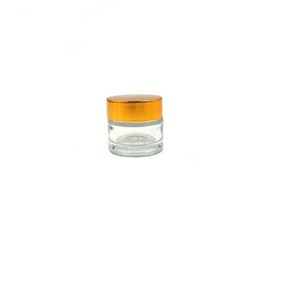 Empty 10g airless cute round glass cream jar for sample eye cream use 