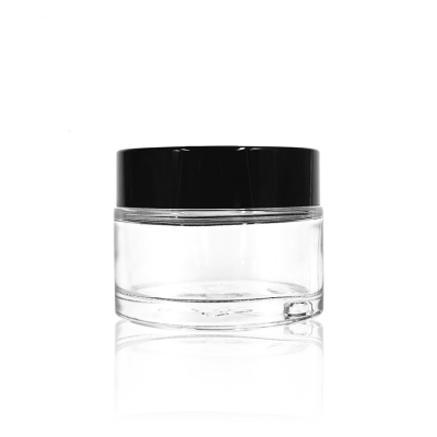 Empty 2 oz round glass jars cosmetic containers 