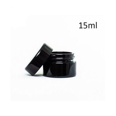 Pocket Size 15 ml 0.5oz black ultraviolet straight sided glass screw top Jar 