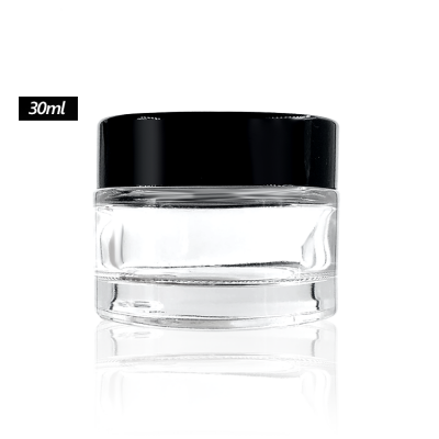 Round Clear Empty Jar 30ml glass cosmetic cream jar with lid 
