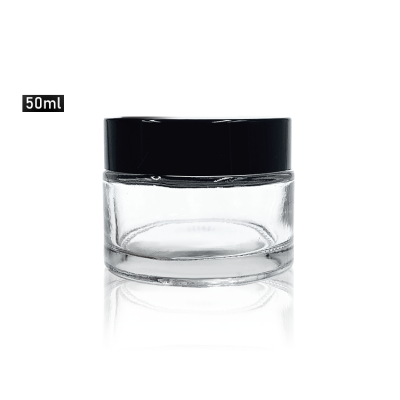 Low moq top quality 50ml clear glass skin care cream jar 