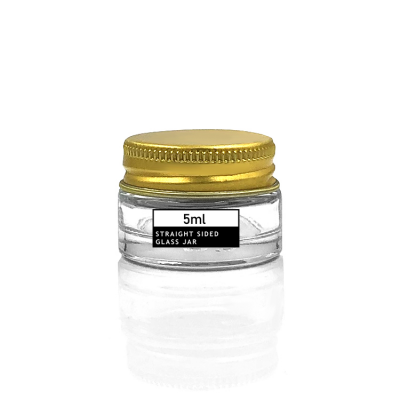 Mini size 5g clear round cosmetic eyeshadow cream jar glass with aluminium cap
