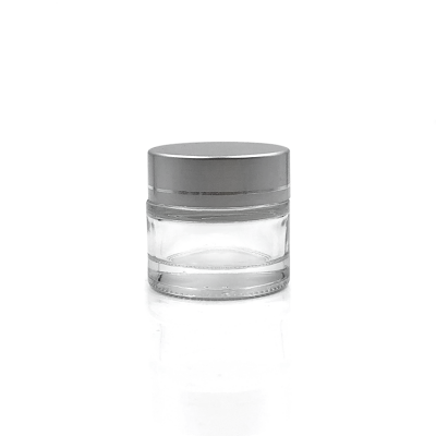 Personal Care 10g Glass Cosmetic Cream Jar with Silver Alumite Lids 