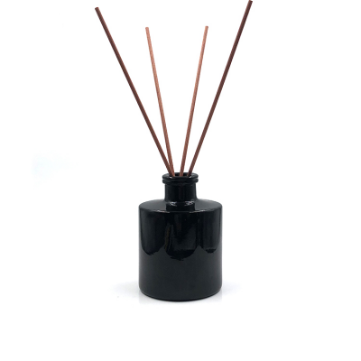 170ml black round reed diffuser glass bottle with rattan stick 