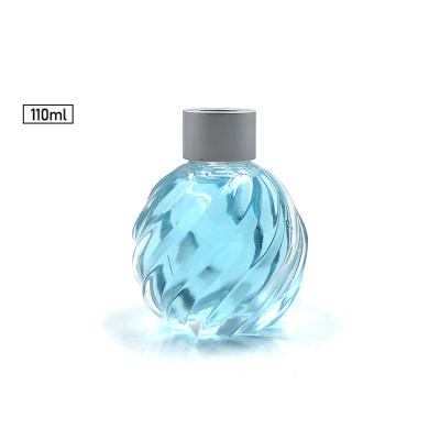 Classic ball-shape wave design 110ml glass Fragrance oil Diffuser Bottles with silver cap 