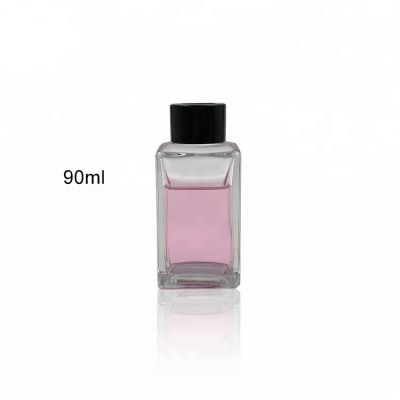 Classical 90ml Square Glass Decanter Reed Diffuser Bottle With 27mm Neck 