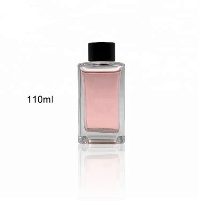 Clear 110ml square shape reed diffuser glass bottle with stick 