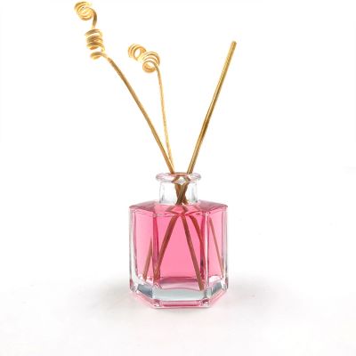 Hexagon 50ml clear reed diffuser glass bottle 