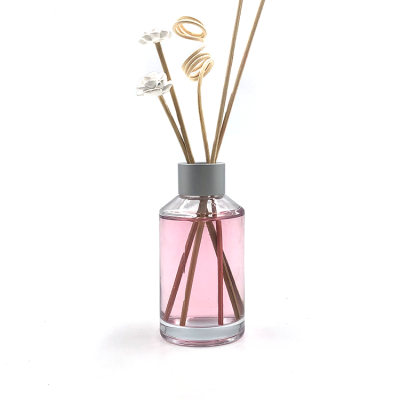 Luxury empty 4 ounce clear round room reed diffuser glass bottle 120ml 