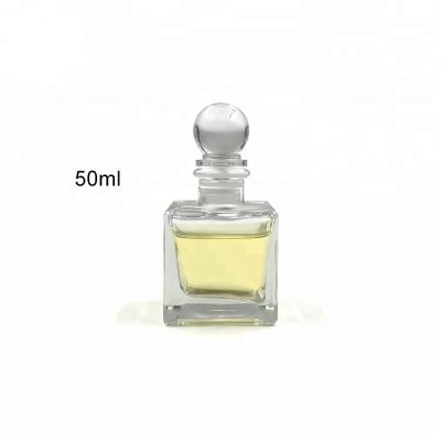 Square 50ml plain aroma diffuser glass bottle 