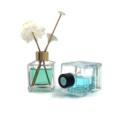 50ml 100ml Square Glass Reed Diffuser Bottle With Cork