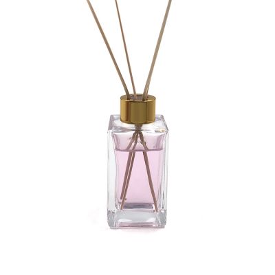Decorative 115ml square crystal reed diffuser glass bottle empty