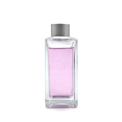 Large 150ml empty square glass perfume reed diffuser bottle wholesale