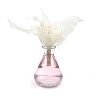Perfume use 130ml empty glass diffuser air bottle with nature diffuser flower wick rattan 