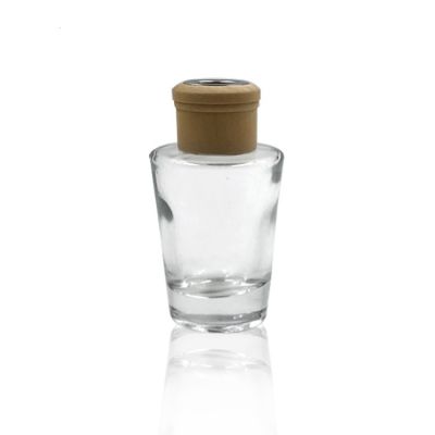 Popular 90ml taper glass diffuser aroma bottle with wooden screw cap 