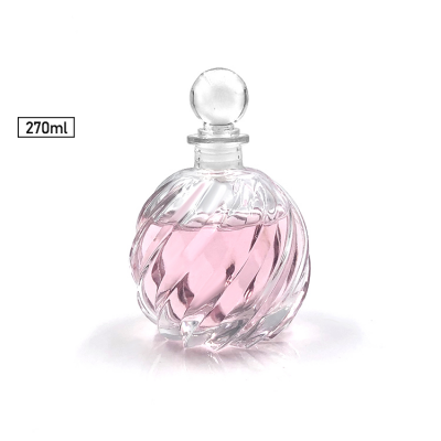 Refillable 270ml 9oz Flint spherical-Shape Glass Diffuser Bottles with Stopper