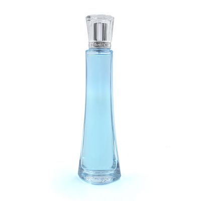 Cheap price tall 100ml glass perfume bottle with atomizer sprayer 