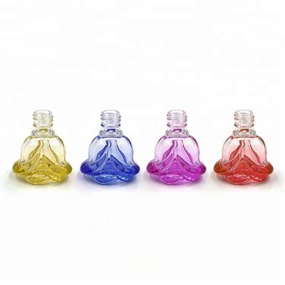 Flower shape 5ml glass hanging empty car perfume bottles with wooden cap 