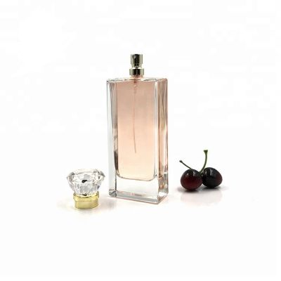 Rectangle empty 115ml luxury glass perfume bottle 