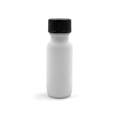 1/2 Ounce Opaque matt white frosted glass boston round bottle 