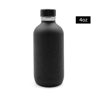 120 ml Frosted Black E Liquid Glass Boston Round Bottle and Black Screw Cap Wholesale 