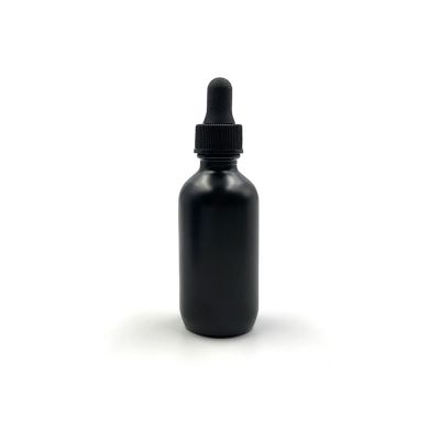 Black frosted glass dropper eliquid bottle 2oz 