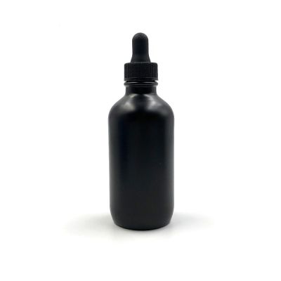 Matte frosted black glass dropper bottle essential oil bottles 