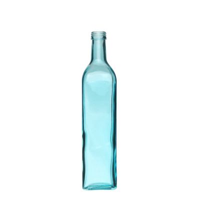 Colored Square Shape Olive Oil Glass Bottle in Stock Wholesale 