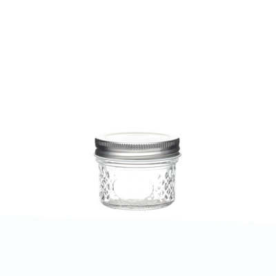 Regular Mouth Ball Glass Mason Jars Silver Lids 4 oz Jar 