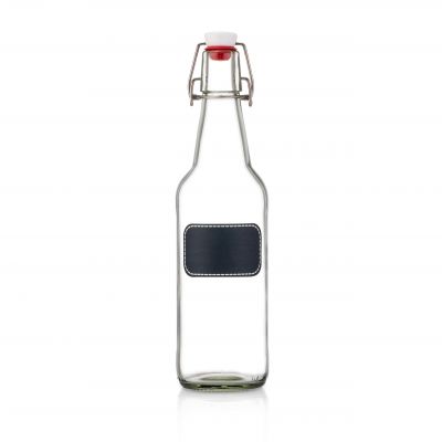 Custom Shape Clear Label 16 oz Glass Bottle Swing Top for Beer 