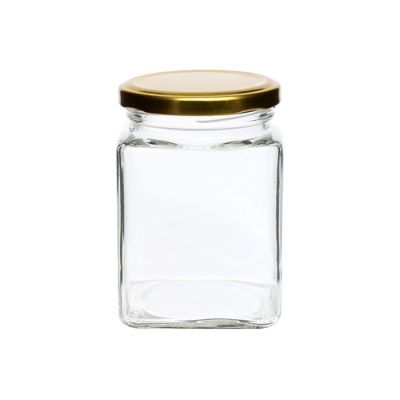 120ml 4oz wholesale square airtight food container glass honey jar for sale 