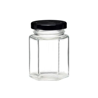 280ml empty clear glass honey jar pickled vegetable fruit canned food glass jar for storage with metal tin lid 