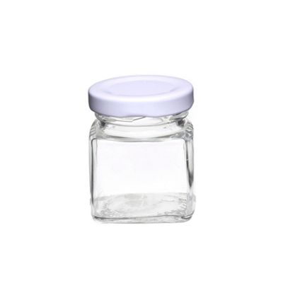 500ml new clear unique empty square honey glass jars with lid 
