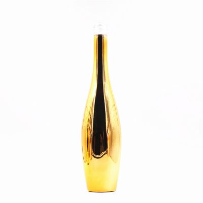 Burgundy exclusive delicate 750ml vodka liquor electroplated glass bottle 