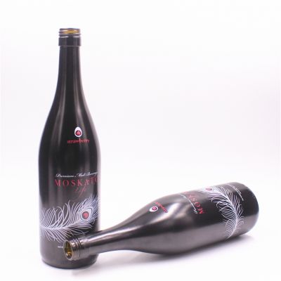 screw finish OEM 750ml wine bottle glass with aluminum cap 