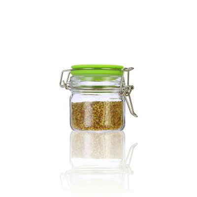 100 ml air tight clear round fancy food nuts spice storage glass jar 