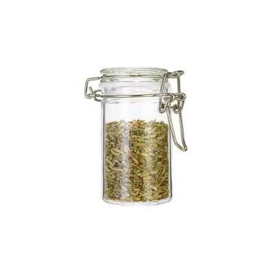 70 ml clear small round crystal glass spice storage jars 