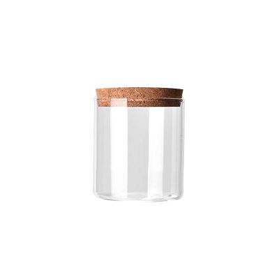 18oz 30oz 42oz heat resistant round fancy high borosilicate empty glass candle jar with cork lid 