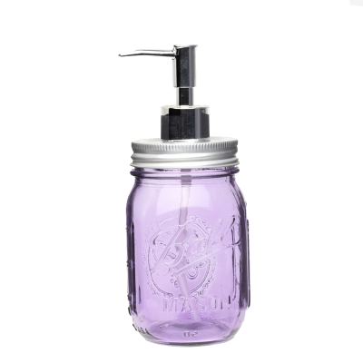 Custom Hand Foam Pump Lid Glass Mason Jar Soap Dispenser