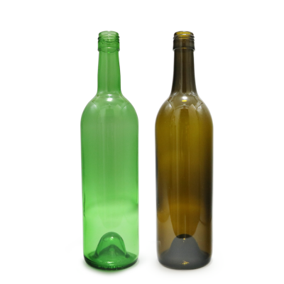 750ml antique green/dark green/clear wine glass bottle 